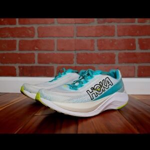 Hoka Mach X, White/Blue Grass, Men's size 11.5 D